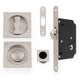 Flush Fitting Square Design Bathroom Turn And Release Set With Hook Lock For Sliding Doors Satin Nickel