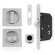 Flush Fitting Square Design Bathroom Turn And Release Set With Hook Lock For Sliding Doors Satin Chrome