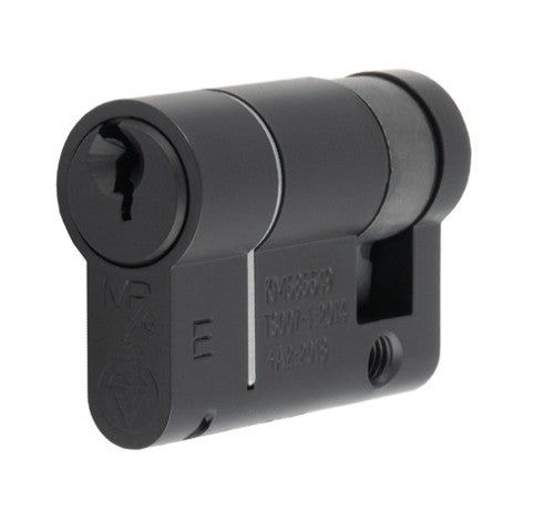 TS007 1 Star Rated BS Kitemarked 6 Pin Anti Snap Euro Profile Single Half Cylinder Matt Black