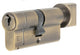 TS007 1 Star Rated BS Kitemarked 6 Pin Anti Snap Euro Profile Key And Turn Cylinder Antique Brass