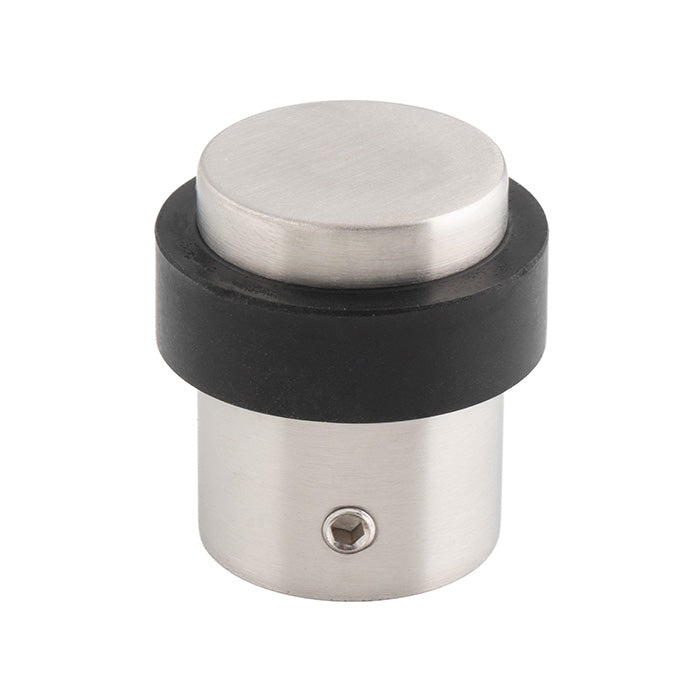 Anti-Tamper Floor Mounted Door Stop With Grub Screw Fixing Satin Stainless Steel