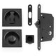 Flush Fitting Square Design Bathroom Turn And Release Set With Hook Lock For Sliding Doors Matt Black
