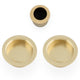 Circular Flush Handle Set For Sliding Pocket Doors PVD Satin Brass Plated