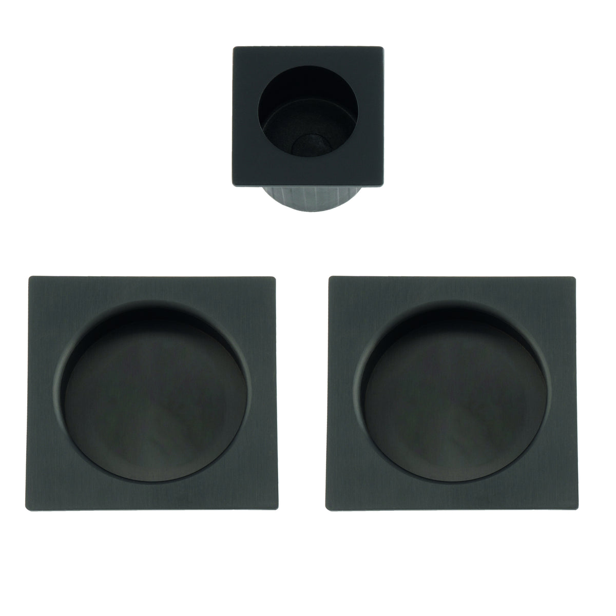 Square Flush Handle Set For Sliding Pocket Doors PVD Dark Bronze