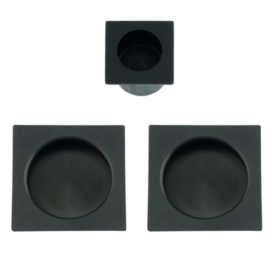 Square Flush Handle Set For Sliding Pocket Doors PVD Dark Bronze