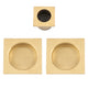 Square Flush Handle Set For Sliding Pocket Doors PVD Satin Brass Plated
