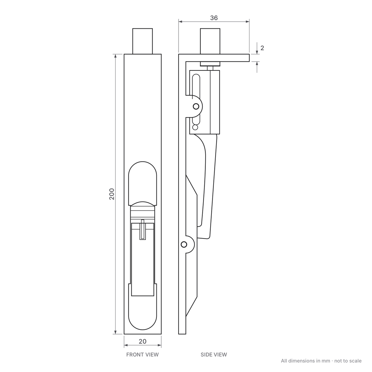 Lever Action Flush Bolt Dimensions