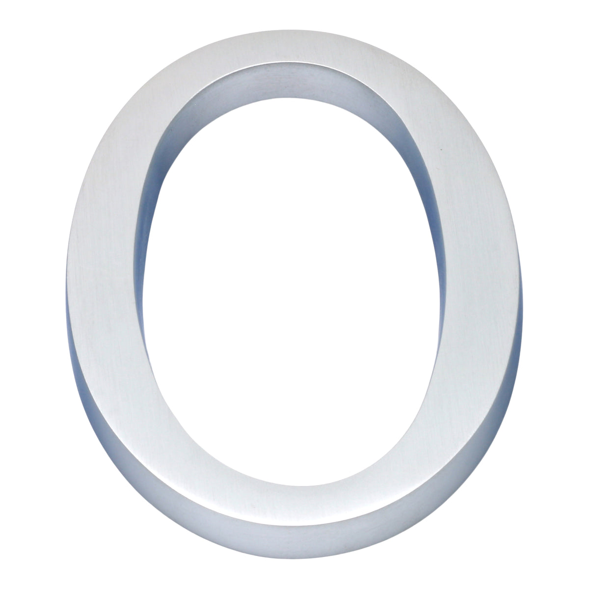 Large Bold Style Pin Fix Front Door Numbers - 102mm Height High - Satin Chrome Number 0