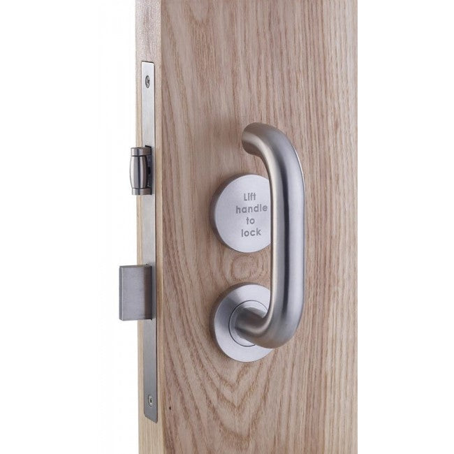 Accessible Roller Toilet Lock & Handle Set For Disabled WC Toilets - Satin Stainless Steel