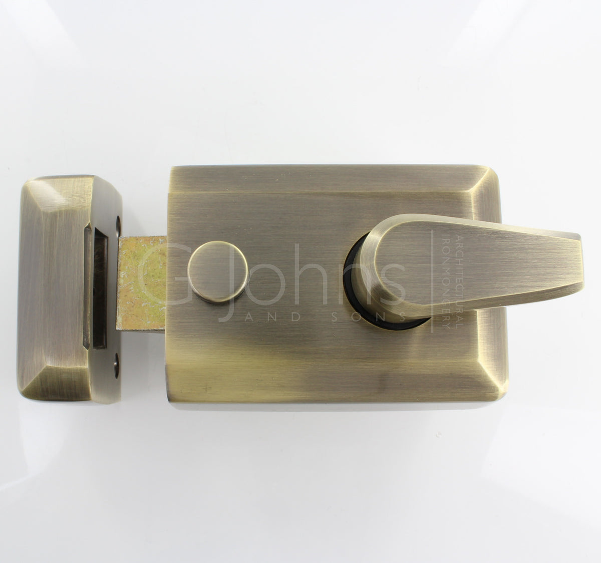 Double Locking Surface Mounted Night Latch - Antique Brass (Gloss Lacquered)