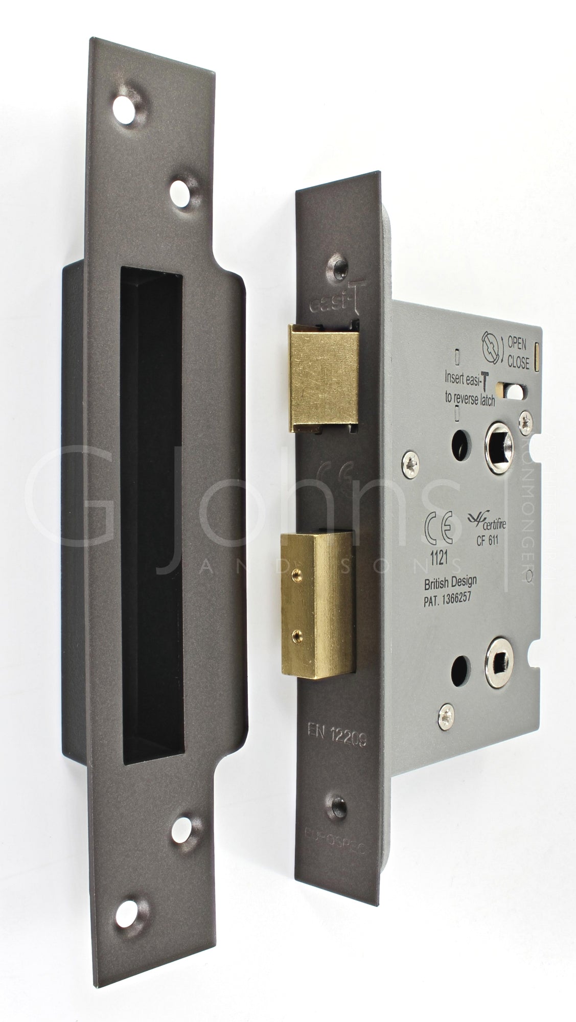 Architectural Quality Bathroom Mortice Lock - CE Marked - Fire Rated - Certifire Aprroved - Matt Bronze