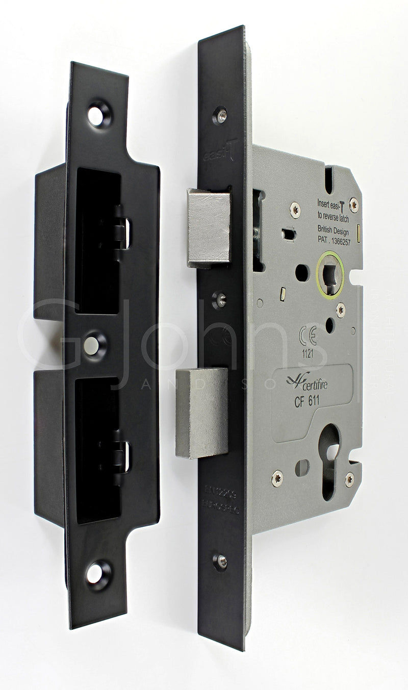 Architectural Quality DIN Style Euro Profile Sash Lock - CE Marked - Fire Rated - Certifire Aprroved - Matt Black
