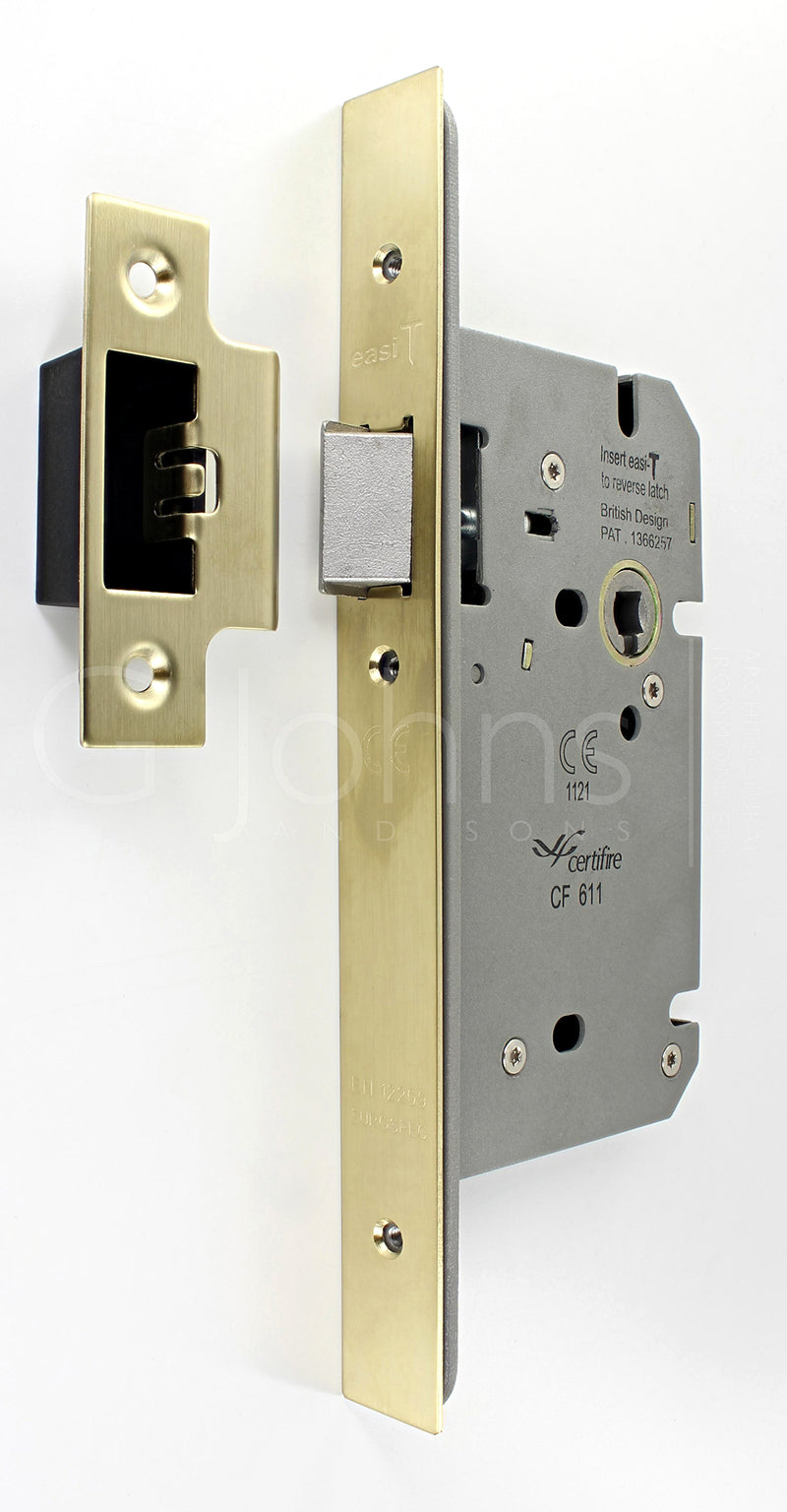 Architectural Quality DIN Style Mortice Latch - CE Marked - Fire Rated - Certifire Aprroved - Satin Brass