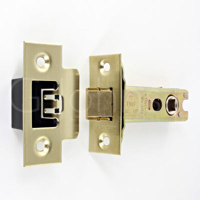 Architectural Quality Double Sprung Tubular Mortice Latch - CE / UKCA Marked - Fire Rated - Certifire Approved - Satin Brass Plated