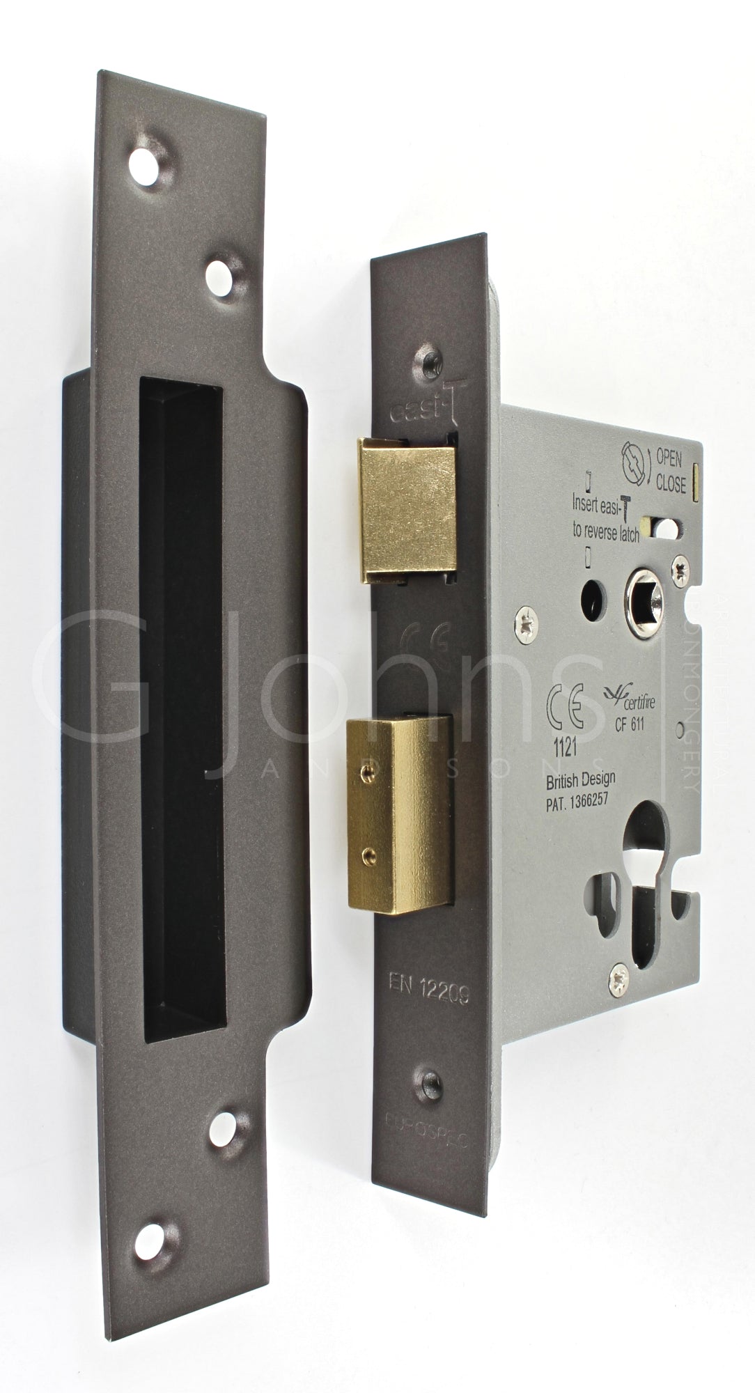 Architectural Quality Euro Profile Sash Lock Case - CE Marked - Fire Rated - Certifire Aprroved - Matt Bronze