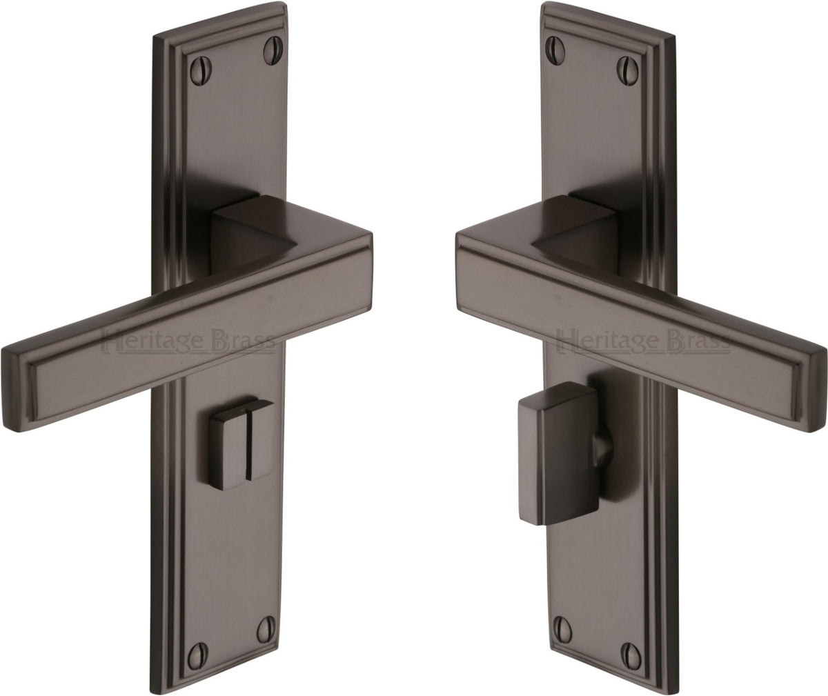 Atlantis Lever Door Handles On A Backplate - Matt Bronze