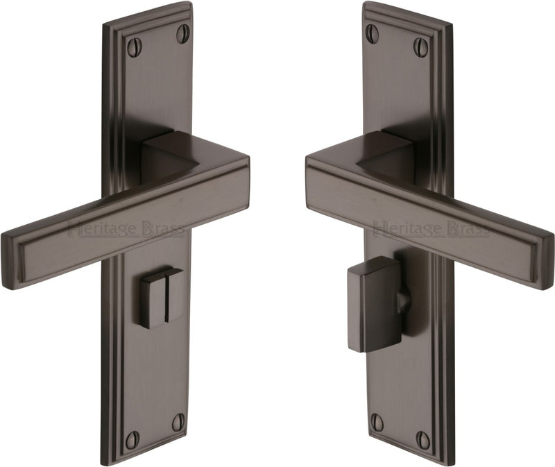 Atlantis Lever Door Handles On A Backplate - Matt Bronze