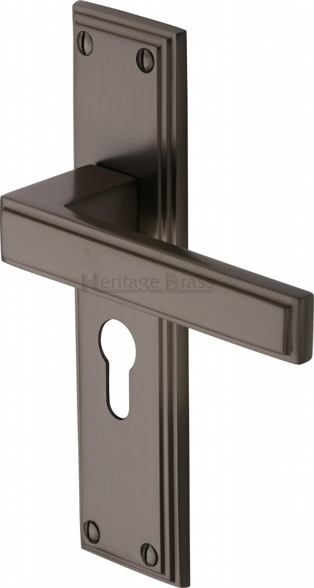 Atlantis Lever Door Handles On A Backplate - Matt Bronze