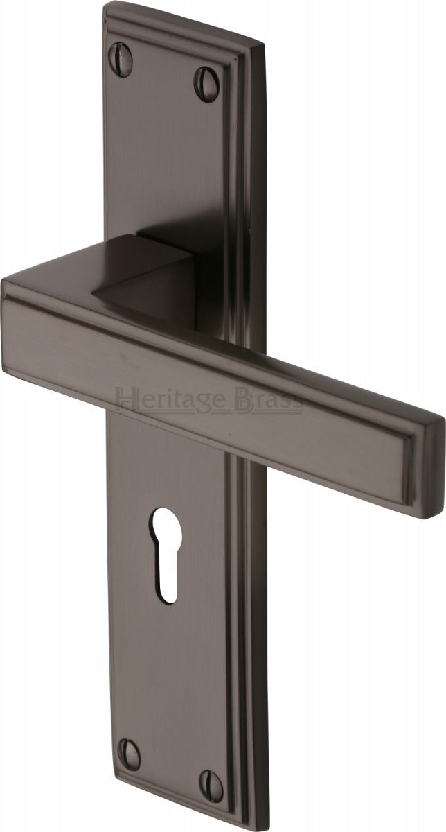 Atlantis Lever Door Handles On A Backplate - Matt Bronze