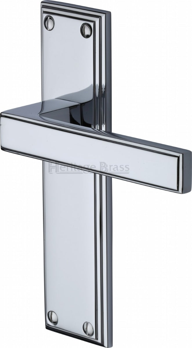 Atlantis Lever Door Handles On A Backplate - Polished Chrome