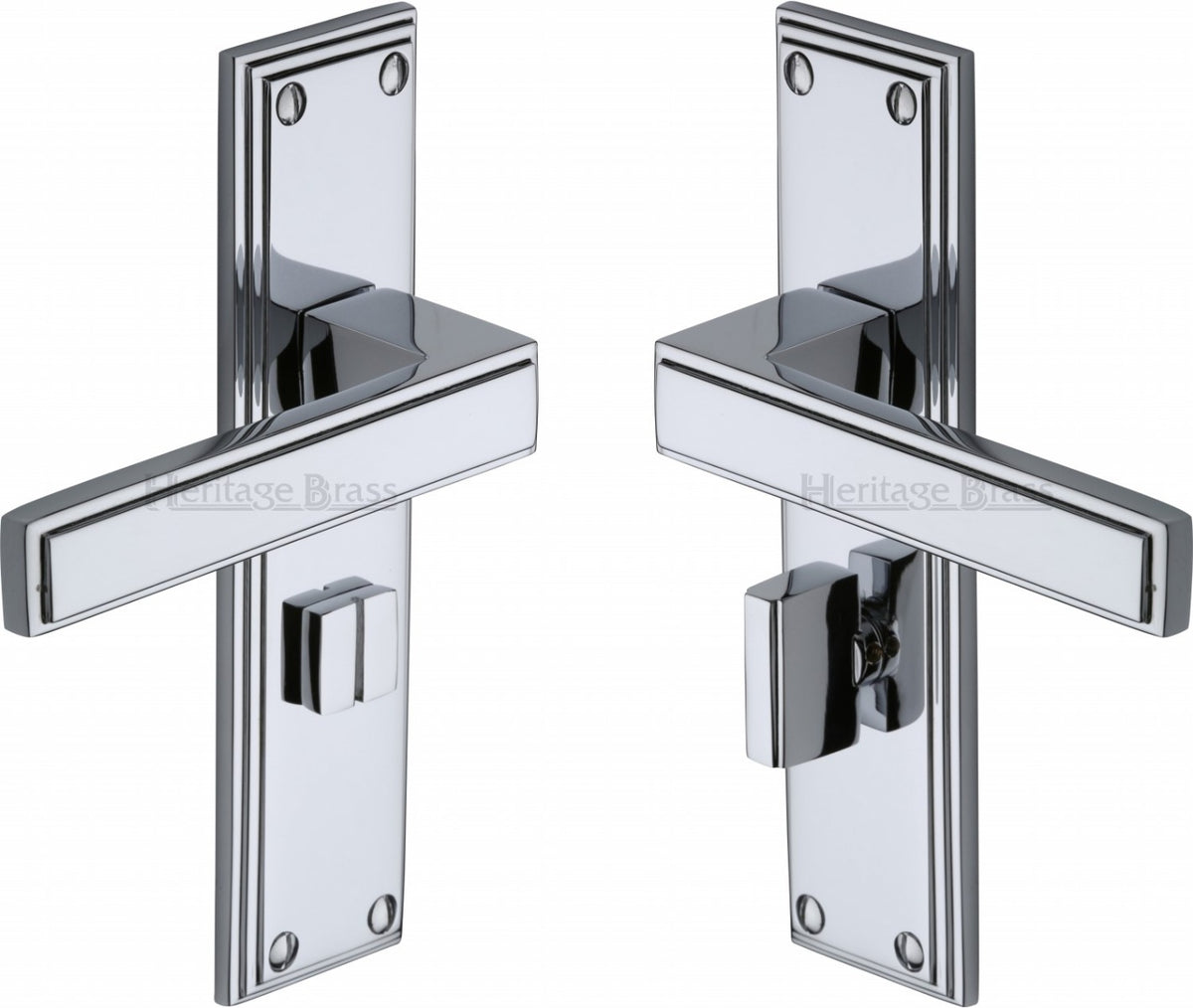Atlantis Lever Door Handles On A Backplate - Polished Chrome