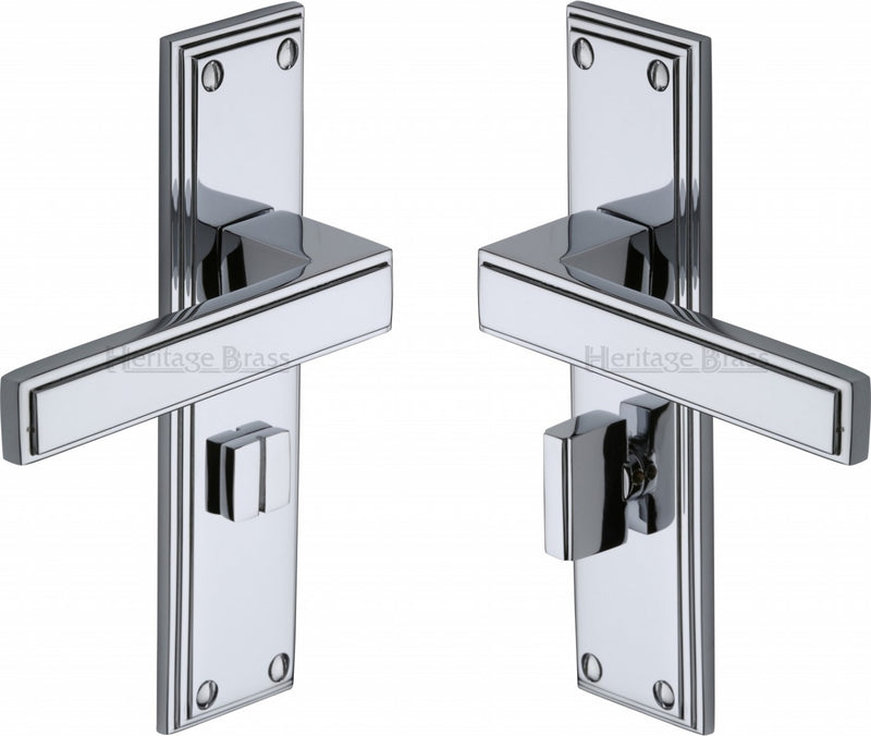 Atlantis Lever Door Handles On A Backplate - Polished Chrome