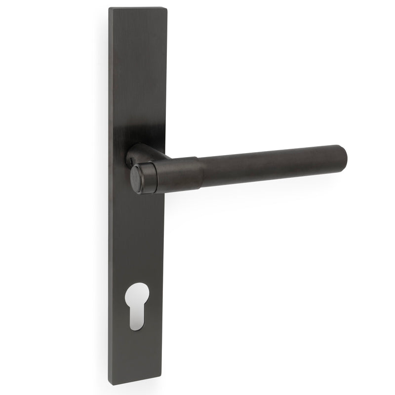 Kingston Plain Lever Multi Point Door Lever Handles - 92mm Euro Centres - 212mm Bolt Centres - 244mm x 36mm Back Plate - PVD Dark Bronze