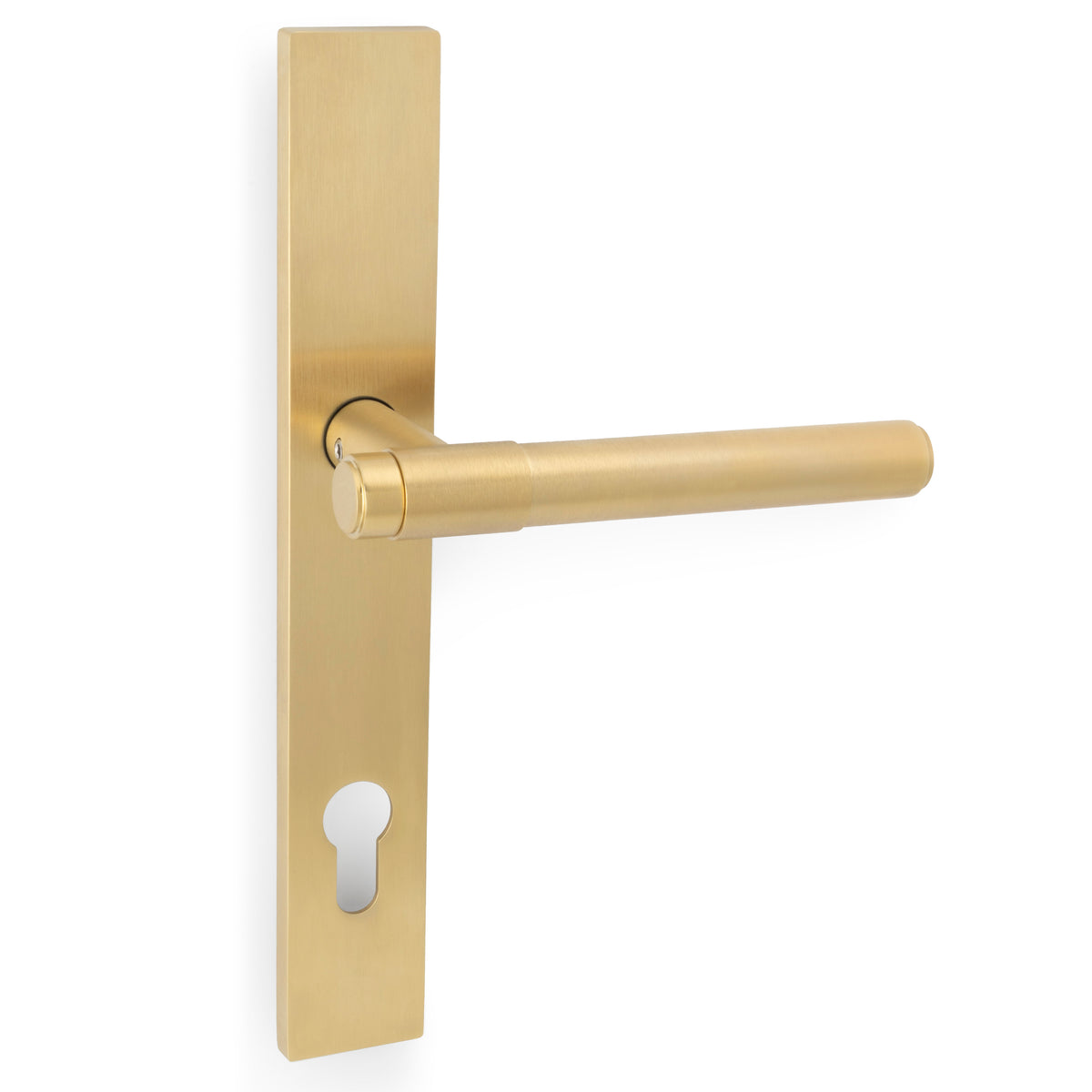 Kingston Plain Lever Multi Point Door Lever Handles - 92mm Euro Centres - 212mm Bolt Centres - 244mm x 36mm Back Plate - PVD Satin Brass