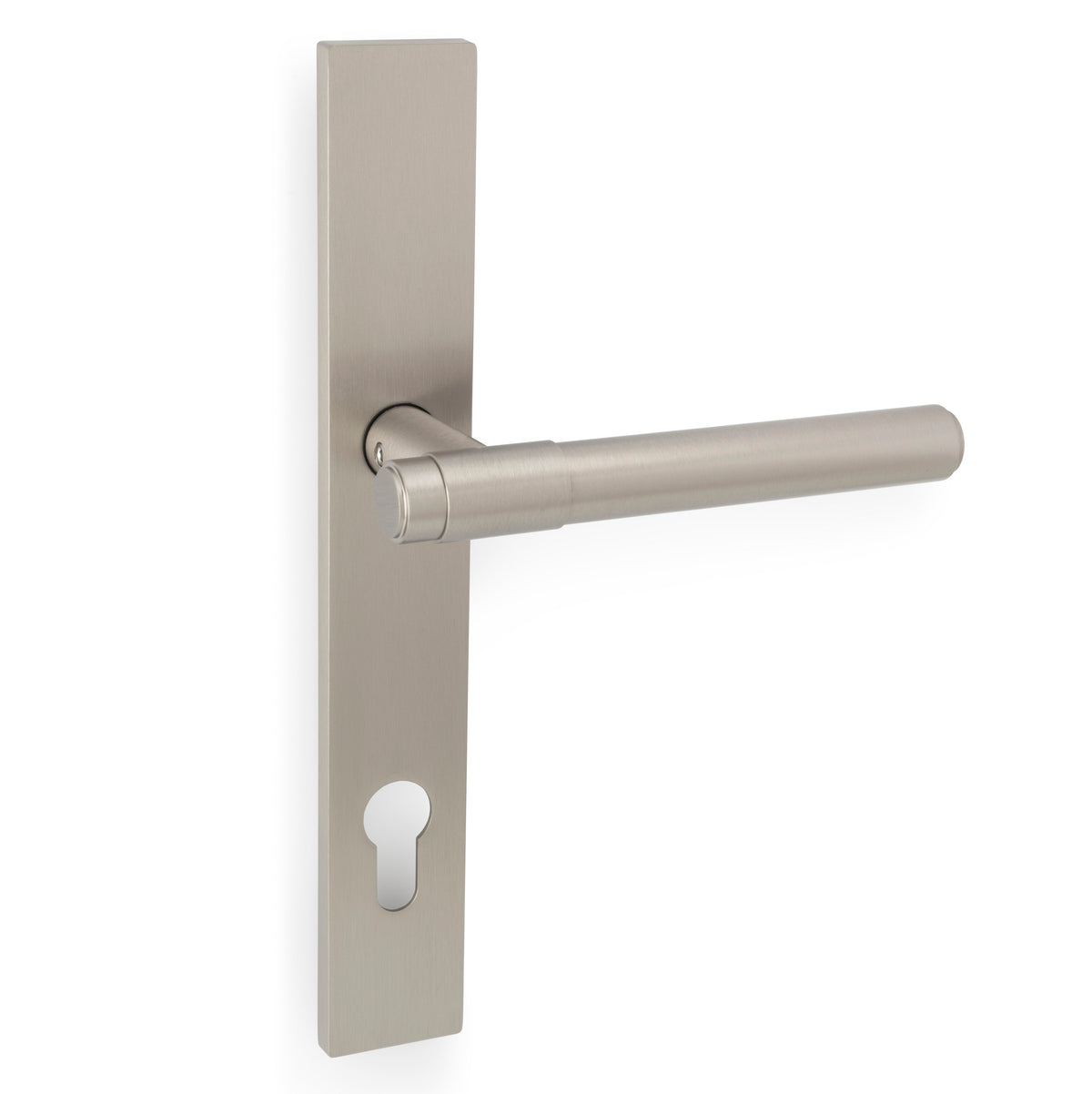 Kingston Plain Lever Multi Point Door Lever Handles - 92mm Euro Centres - 212mm Bolt Centres - 244mm x 36mm Back Plate - Satin Nickel
