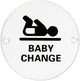 Baby Change Symbol - Circular Screw Fix Sign - Matt White