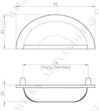 Bardom Ridged Cup Handle - Rear Fix - Antique Brass (Lacquered)