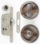 Bathroom Hook Lock For Sliding Pocket Doors - With Turn And Release - Satin Stainless Steel