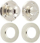 Bathroom Oval Knob Turn & Release With Knurled Round Rose - 53mm x 10mm - Polished Nickel
