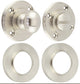 Bathroom Oval Knob Turn & Release With Knurled Round Rose - 53mm x 10mm - Satin Nickel