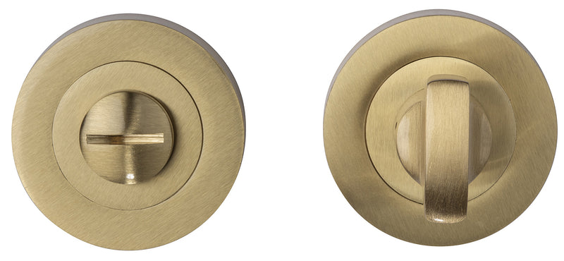 Bathroom Turn & Release Set - Satin Brass