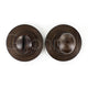 Bathroom Oval Knob Turn & Release With Reeded Round Rose - 53mm x 10mm - Dark Bronze (Lacquered)