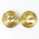 Bathroom Oval Knob Turn & Release With Reeded Round Rose - 53mm x 10mm - Satin Brass (Lacquered)