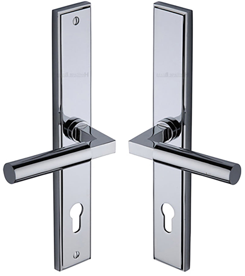 Bauhaus Lever Multi Point Door Lever Handles - 92mm Euro Centres - 259mm Bolt Centres - 285mm x 44mm Back Plate - Polished Chrome