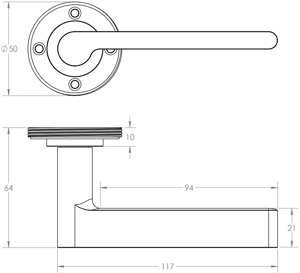 Blade Pattern Lever Handle - Diagram