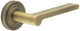 Blade Pattern Lever Handles With Stepped Round Rose - Suitable For Use With FD30 / FD60 Fire Doors - Antique Brass (Lacquered)