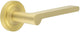 Blade Pattern Lever Handles With Stepped Round Rose - Suitable For Use With FD30 / FD60 Fire Doors - Satin Brass (Lacquered)