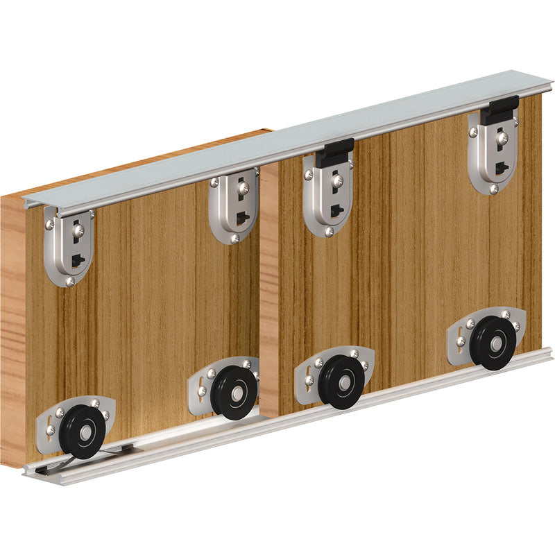 Bottom Rolling Sliding Door Gear System For Cupboard Doors - For Doors Up To 70kg In Weight