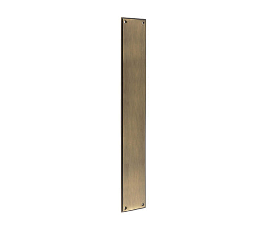 Rectangular Face Fixed Finger Plate With Stepped Edges - 450mm x 75mm - Antique Brass (Lacquered)