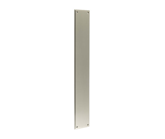 Rectangular Face Fixed Finger Plate With Stepped Edges - 450mm x 75mm - Satin Nickel