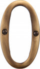 Face Fix Numbers - 76mm High - Screw Fix - Antique Brass (Gloss Lacquered)