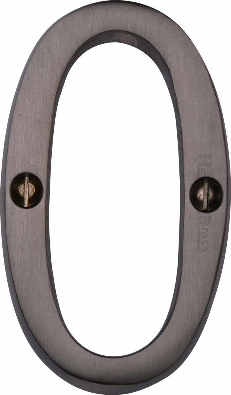 76mm High Screw Fix House Numbers - 0 - 9 - Matt Bronze