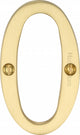 Face Fix Numbers - 76mm High - Screw Fix - Satin Brass (Lacquered)