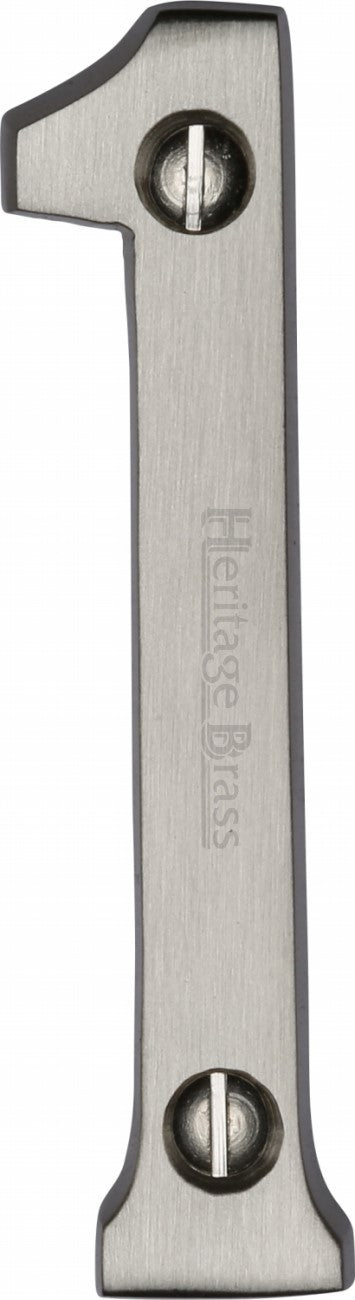 76mm High Screw Fix House Numbers - 0 - 9 - Satin Nickel