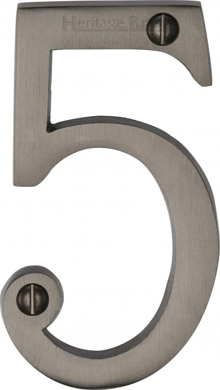 76mm High Screw Fix House Numbers - 0 - 9 - Matt Bronze