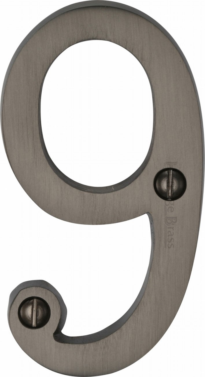 76mm High Screw Fix House Numbers - 0 - 9 - Matt Bronze